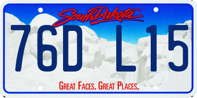 SD license plate 76DL15