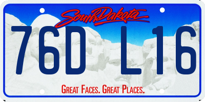 SD license plate 76DL16