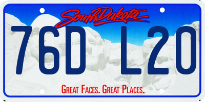SD license plate 76DL20