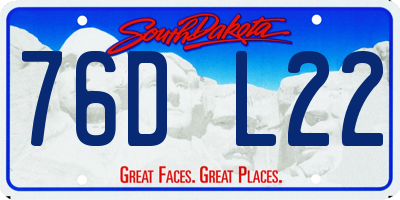 SD license plate 76DL22
