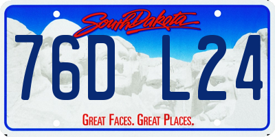 SD license plate 76DL24