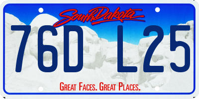SD license plate 76DL25