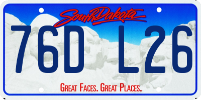 SD license plate 76DL26
