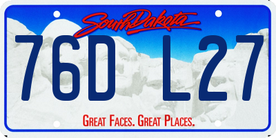SD license plate 76DL27