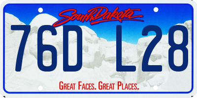 SD license plate 76DL28
