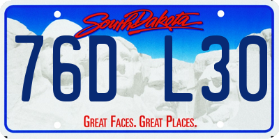 SD license plate 76DL30