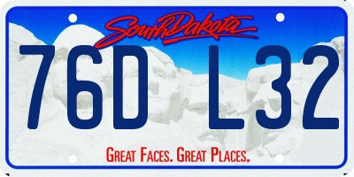 SD license plate 76DL32