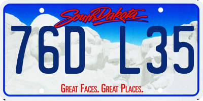 SD license plate 76DL35