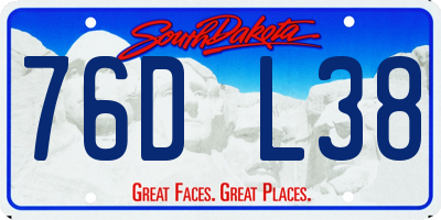 SD license plate 76DL38
