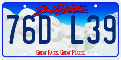 SD license plate 76DL39