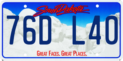 SD license plate 76DL40