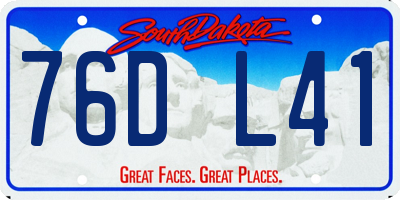 SD license plate 76DL41