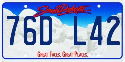 SD license plate 76DL42
