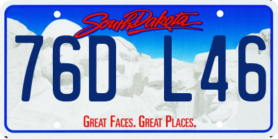 SD license plate 76DL46