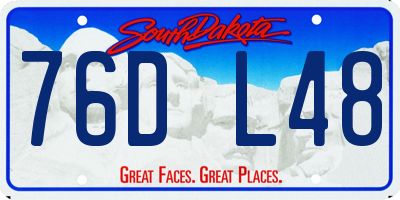 SD license plate 76DL48