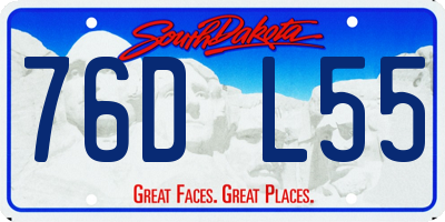 SD license plate 76DL55