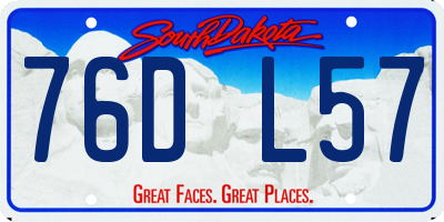 SD license plate 76DL57