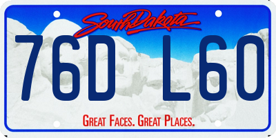 SD license plate 76DL60