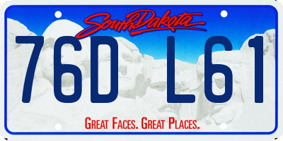 SD license plate 76DL61