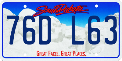 SD license plate 76DL63