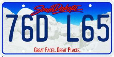 SD license plate 76DL65