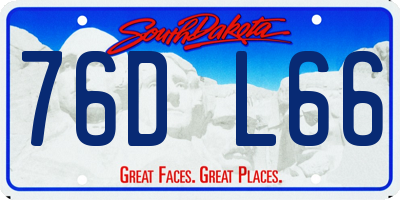SD license plate 76DL66