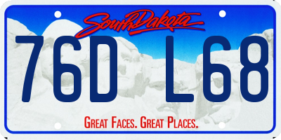 SD license plate 76DL68