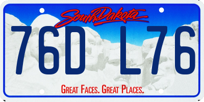 SD license plate 76DL76