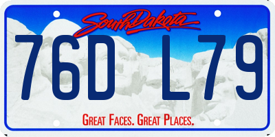 SD license plate 76DL79