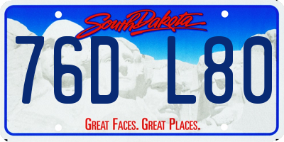 SD license plate 76DL80