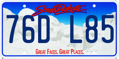 SD license plate 76DL85