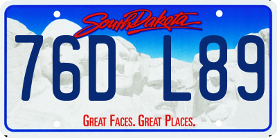 SD license plate 76DL89