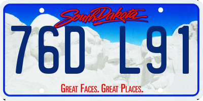 SD license plate 76DL91