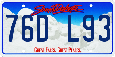 SD license plate 76DL93