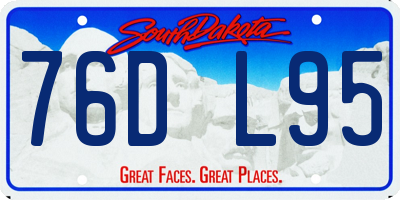 SD license plate 76DL95