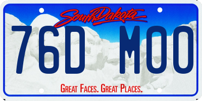 SD license plate 76DM00