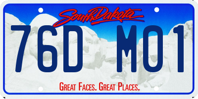 SD license plate 76DM01