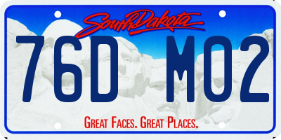 SD license plate 76DM02