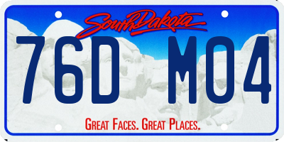 SD license plate 76DM04