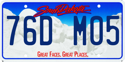 SD license plate 76DM05