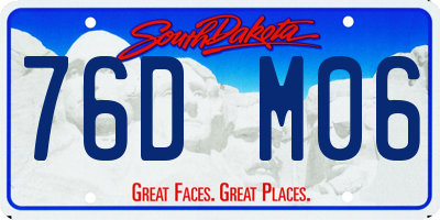 SD license plate 76DM06