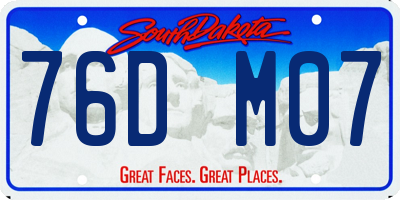 SD license plate 76DM07