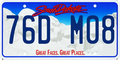 SD license plate 76DM08