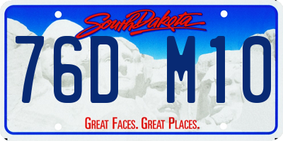 SD license plate 76DM10