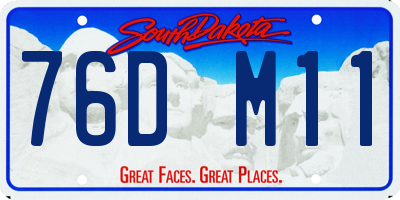SD license plate 76DM11