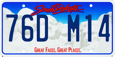 SD license plate 76DM14