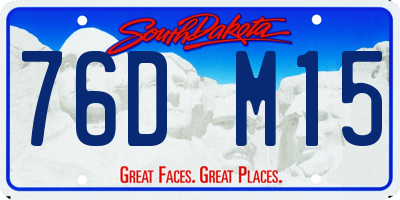 SD license plate 76DM15