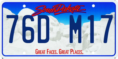 SD license plate 76DM17