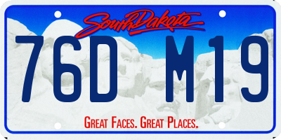 SD license plate 76DM19