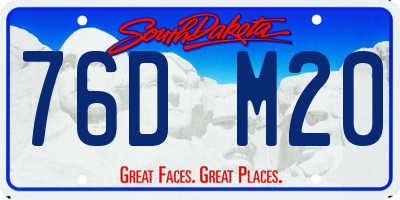 SD license plate 76DM20